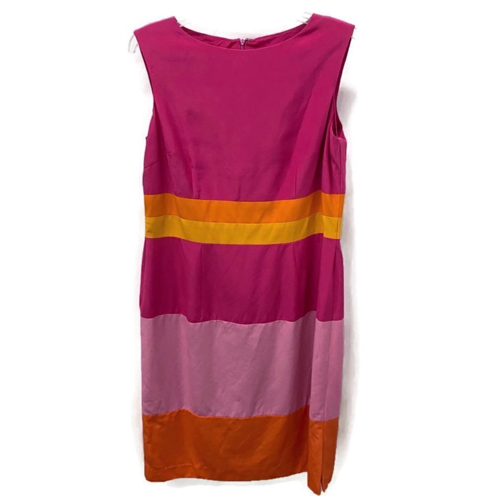 Deane & White Pink & Orange Silk Tank Dress